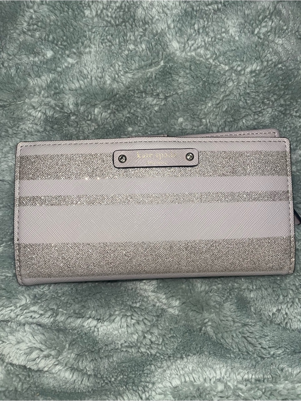 Kate Spade Haven Lane Stacy Slim Wallet - Glitter Stripe - Nouveau Neutral